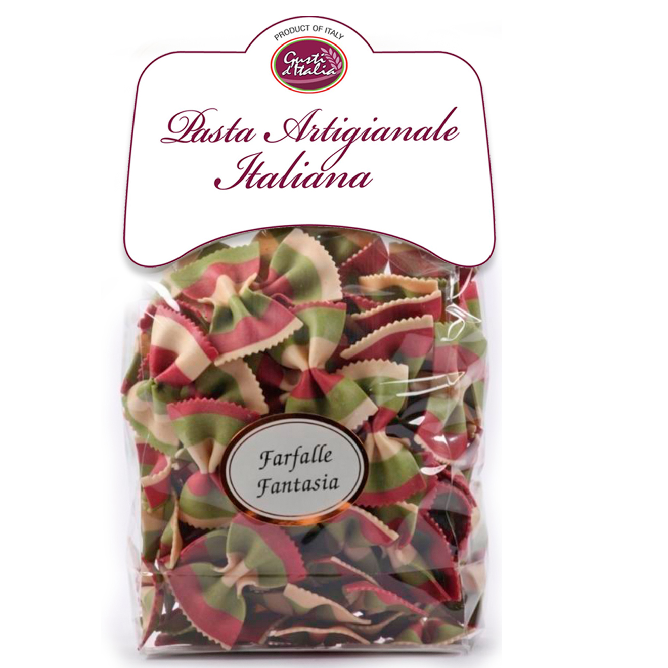 ARTISAN PASTA GUSTI D’ITALIA ITALY FLAG FARFALLE 250GX12