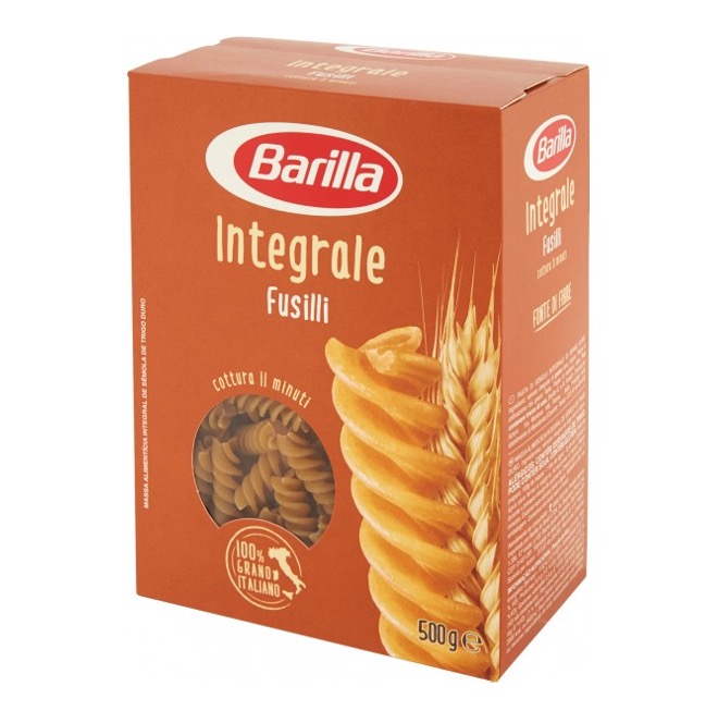 PASTA BARILLA FUSILLI WHOLE WHEAT 500GX12