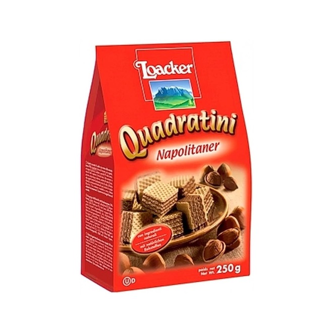 LOACKER QUADRATINI 250 G X 18 NAPOLITAN