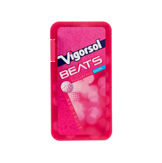 VIGORSOL BEATS SUGFR GUM REDFRU 17.5GX12