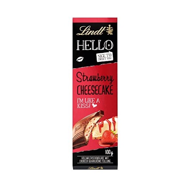 LINDT HELLO STRAWB CHEESEC TAV 100G X 12