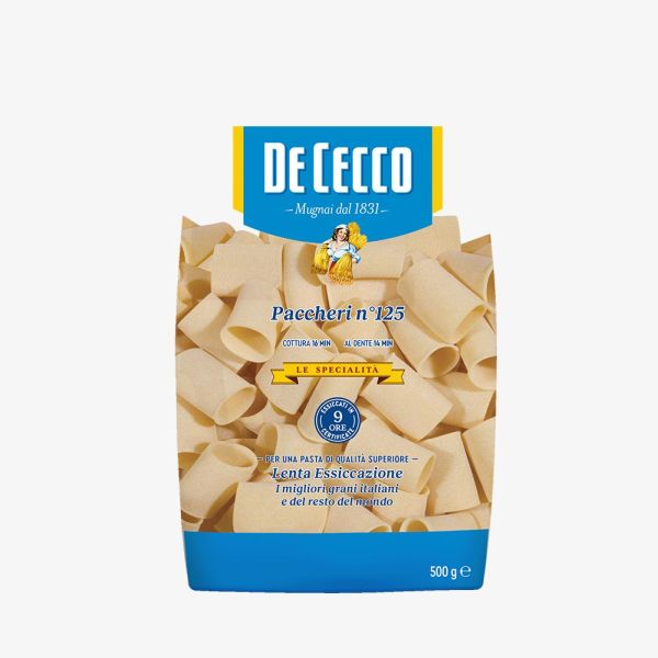 PASTA DE CECCO DURUM WHEAT PACCHERI N.115 500GX12