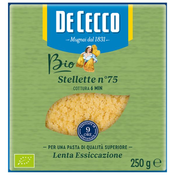 PASTA DURUM WHEAT DE CECCO ORG STELLETTE N.75 250X24