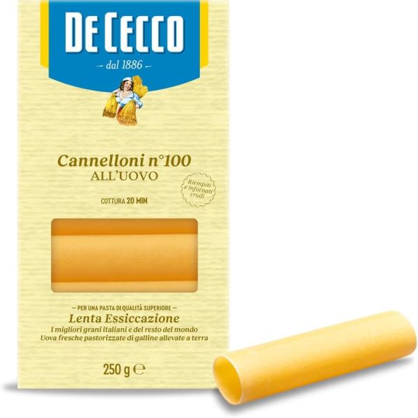 PASTA DECECCO CANNELLONI UOVO 250GX12