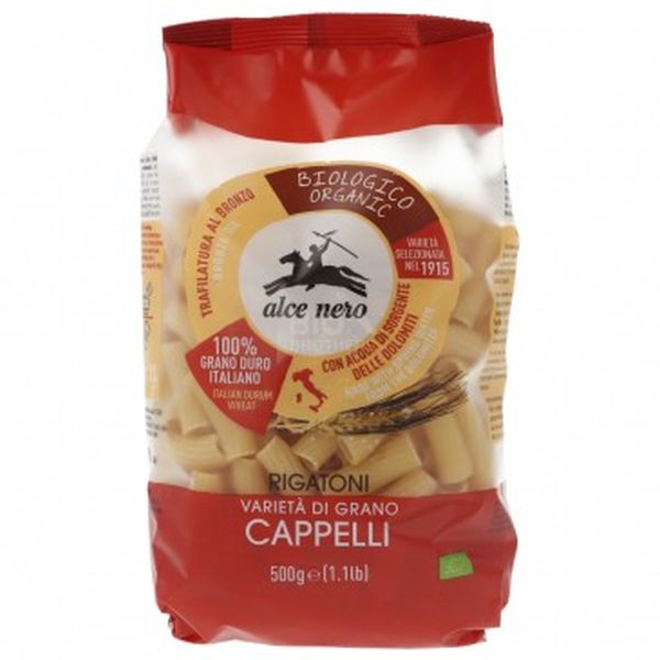 PASTA ALCE NERO SEN CAP RIGATONI 500GX12