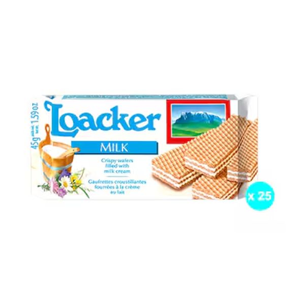 LOACKER WAFER MILK 45 G X 25