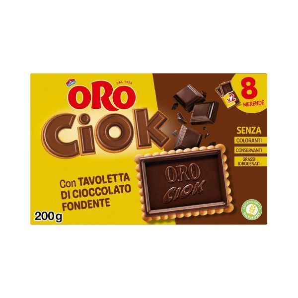 ORO CIOK FONDENTE BISCOTTI 200 GR X 14