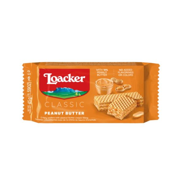 LOACKER WAFER PEANUT BUTTER 45GX25X12