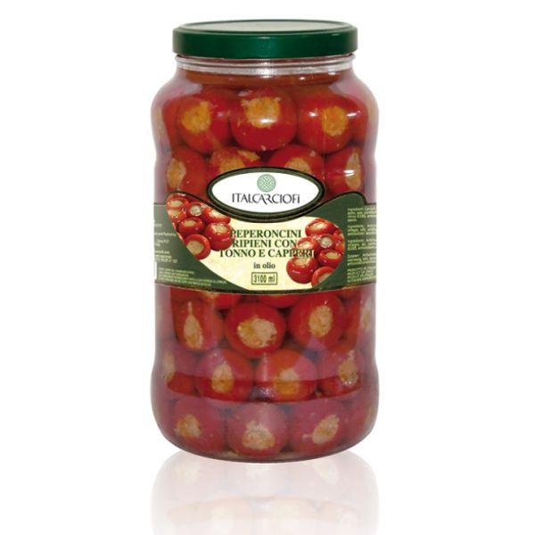 PEPERONCINI RIPIENI CON TONNO-CAPPERI