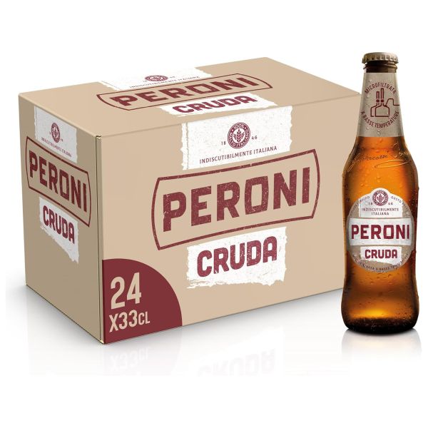 BEER PERONI CRUDA NOT PASTEURIZED CL33X24BOT 4.7%VOL