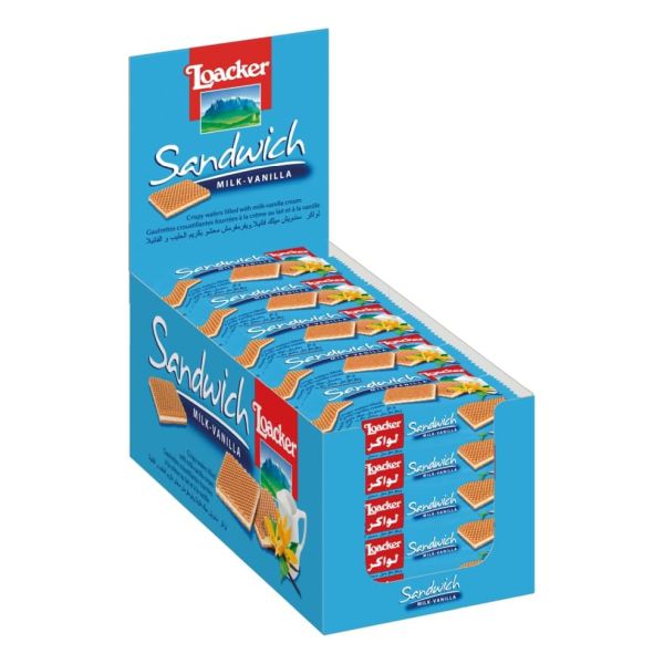 LOACKER SANDWICH MILK-VANILLA 25Gx25x6